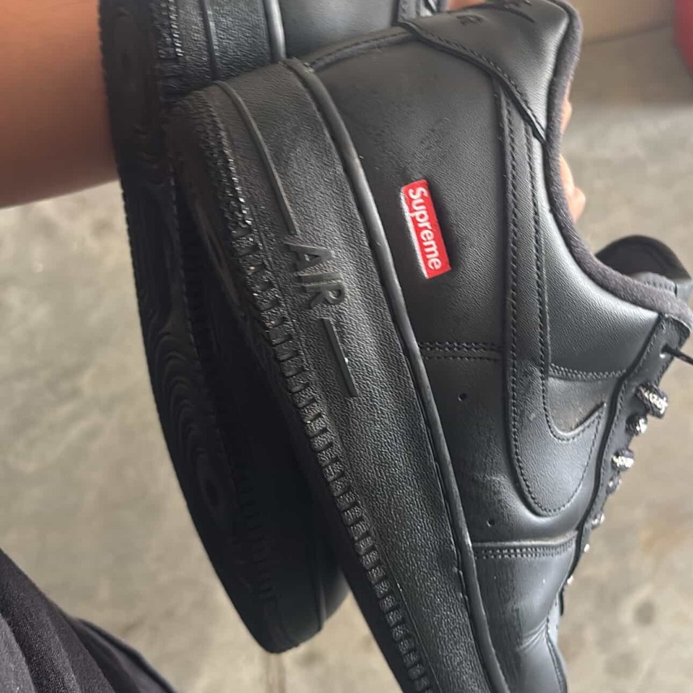 Supreme Black Leather Sneakers